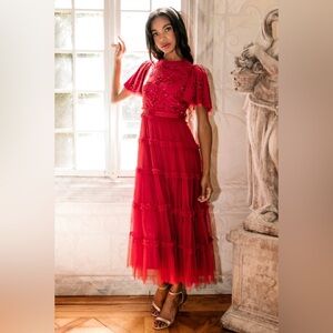 Ivy City Co Red Midi Dress